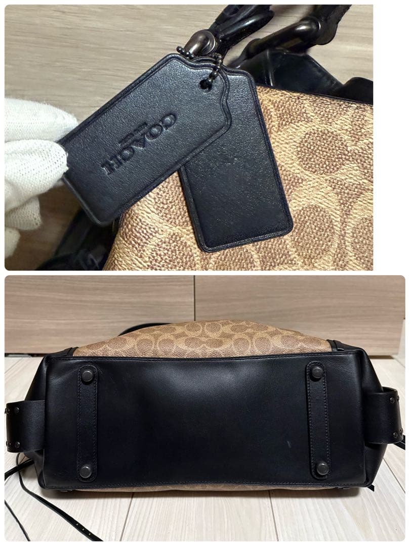 【美品】COACH イーディーショルダーバッグ シグネチャー レザー フリンジ