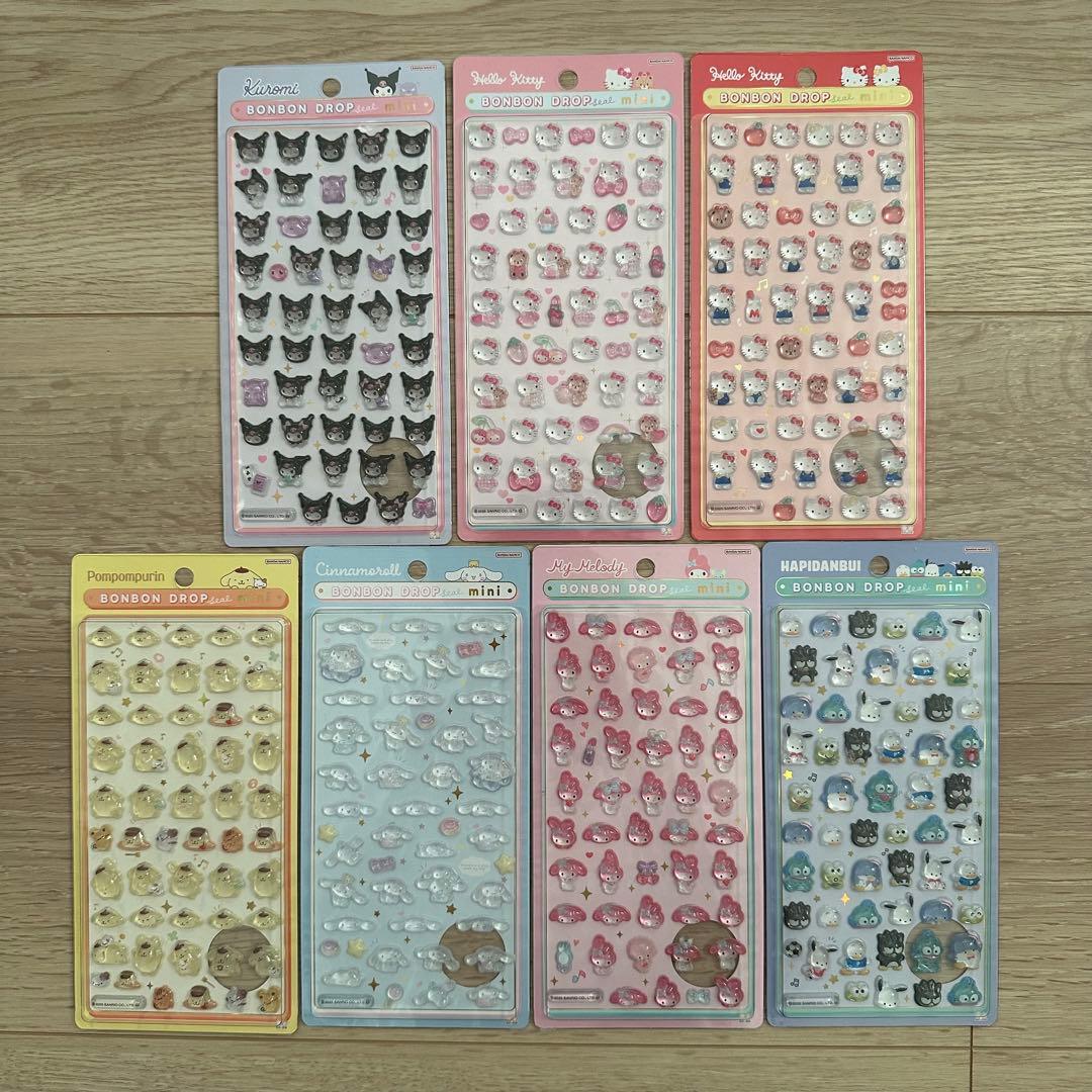 ボンボンドロップシールミニ サンリオ はぴだんぶい キティ シール 正規品