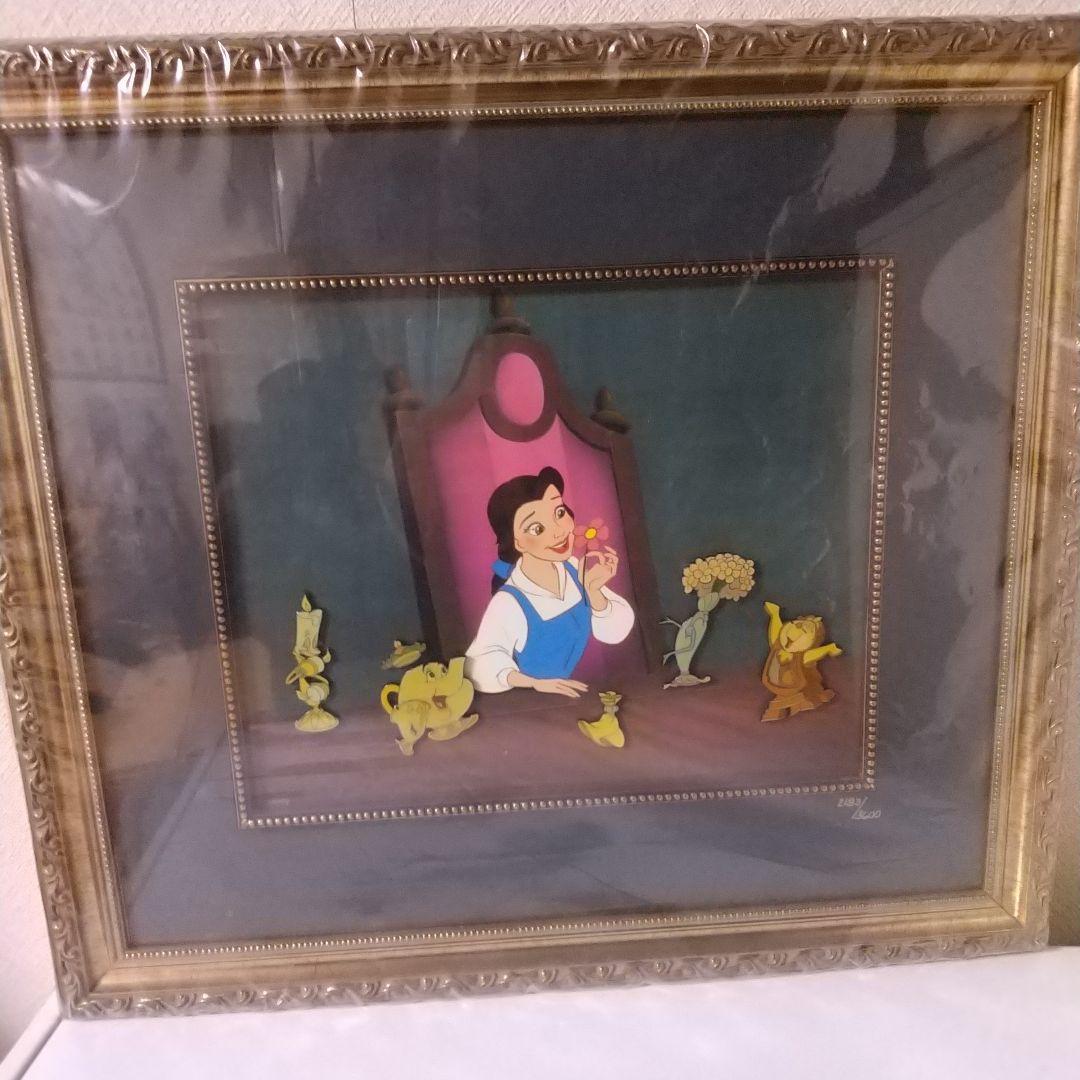 ディズニー 美女と野獣10周年記念 額装ピンセット レア