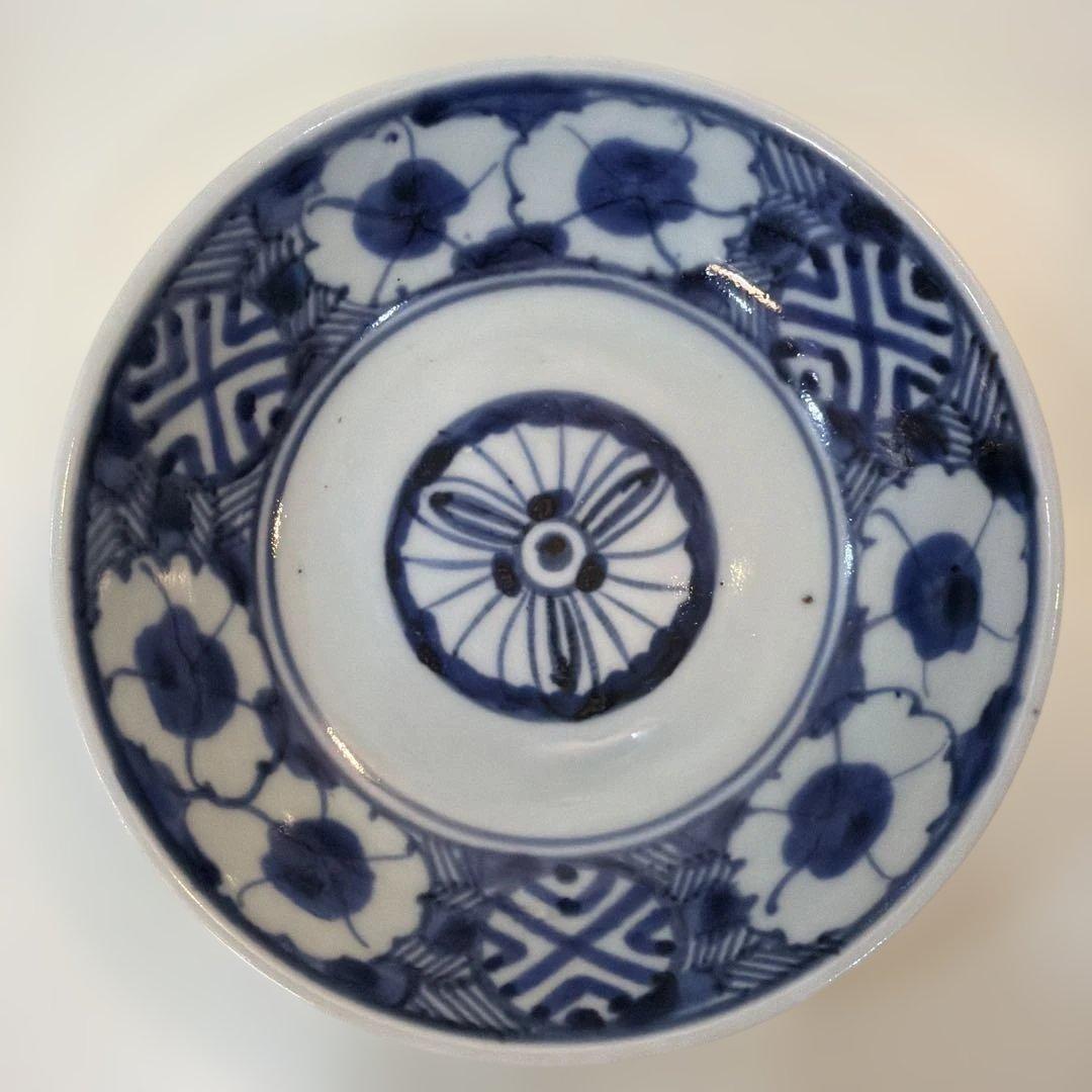 古伊万里 江戸 染付 膾 くらわんか なでしこ 撫子 骨董 アンティーク 皿