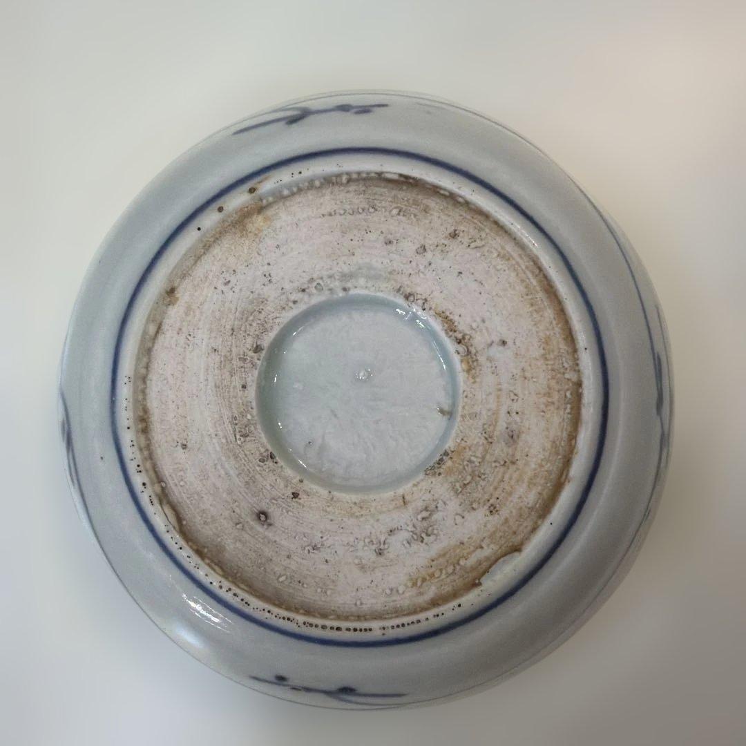 古伊万里 江戸 染付 膾 くらわんか なでしこ 撫子 骨董 アンティーク 皿