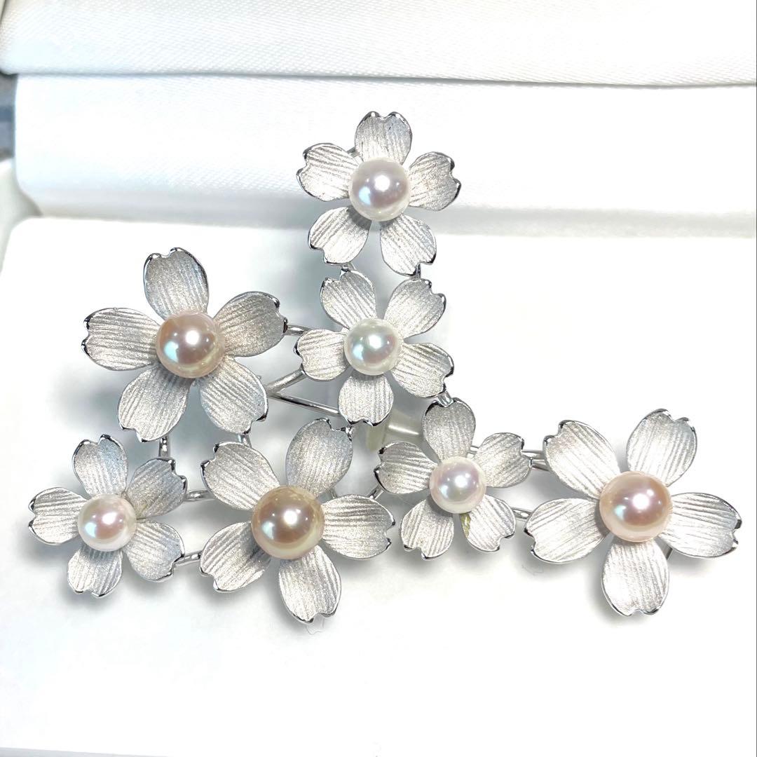 パールブローチ　入学式　卒業式　本真珠　（検索用ワード-ミキモト-あこや真珠）