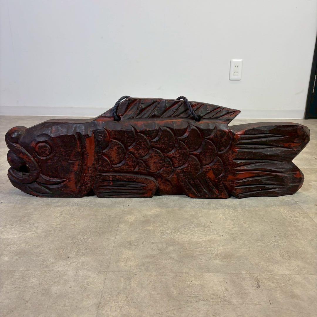 魚鼓　魚板　仏具　木製　仏教法具　骨董打楽器　特大