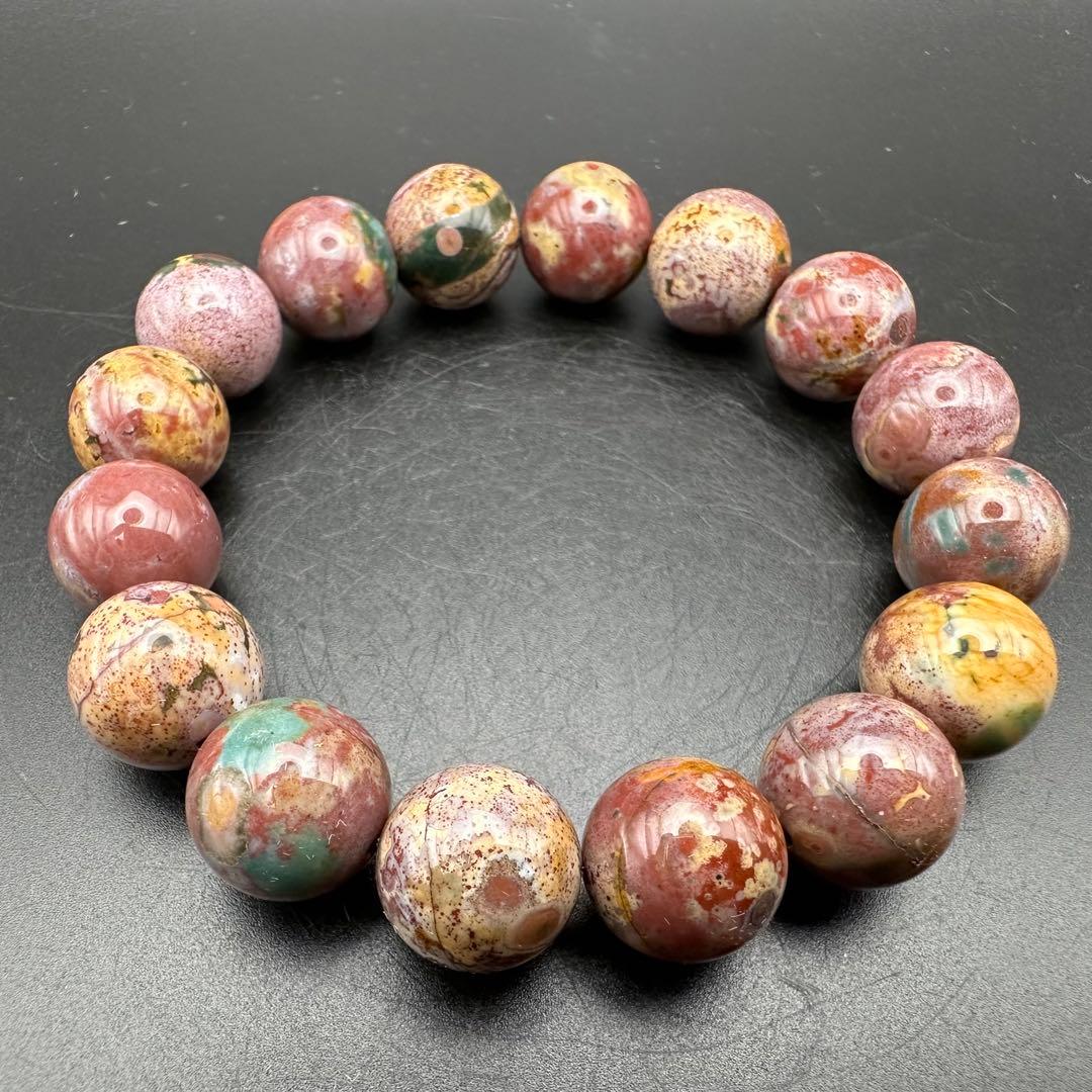 自然が創った芸術！！　オーシャンジャスパー　ブレスレット　③ピンク系