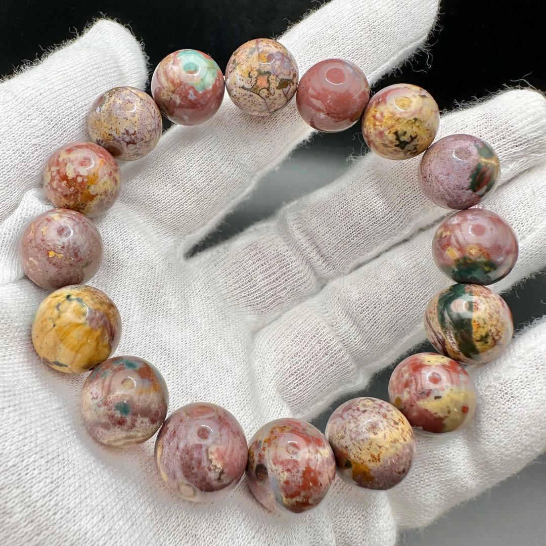 自然が創った芸術！！　オーシャンジャスパー　ブレスレット　③ピンク系