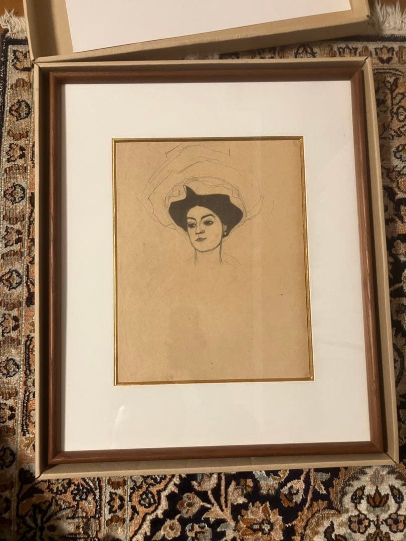 エゴンシーレ 帽子の女性　リトグラフ 112/600 額装品　エゴン・シーレ