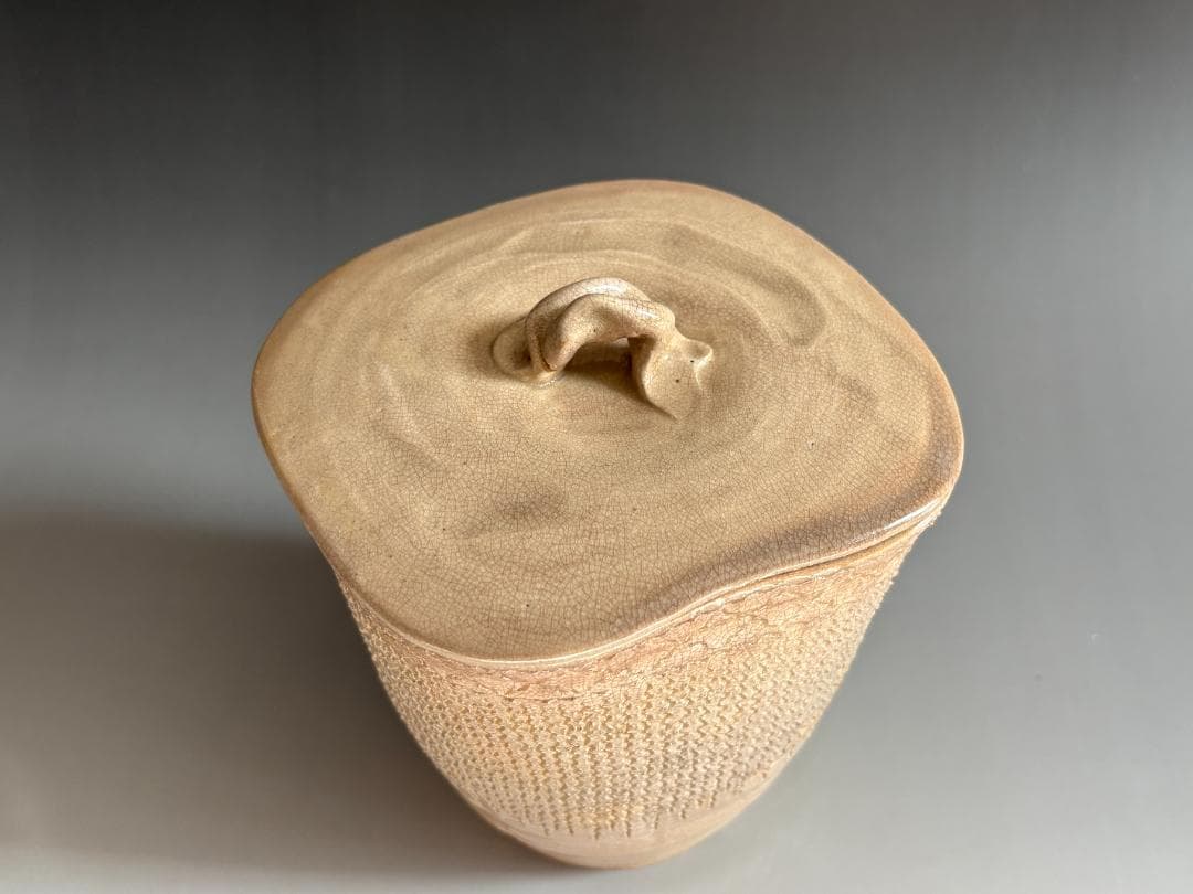 10代坂高麗左衛門　萩焼　縄暖簾　水指　茶道具