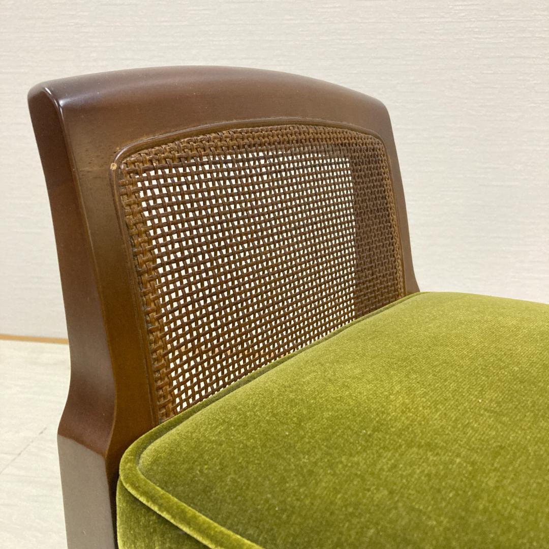 【マルニ】地中海　エントランスチェア　ベンチ　椅子　スツール　モケットグリーン