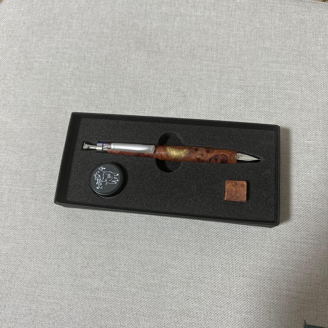 値下げ　美品こぶた工房　極上花梨紅白シャープペン