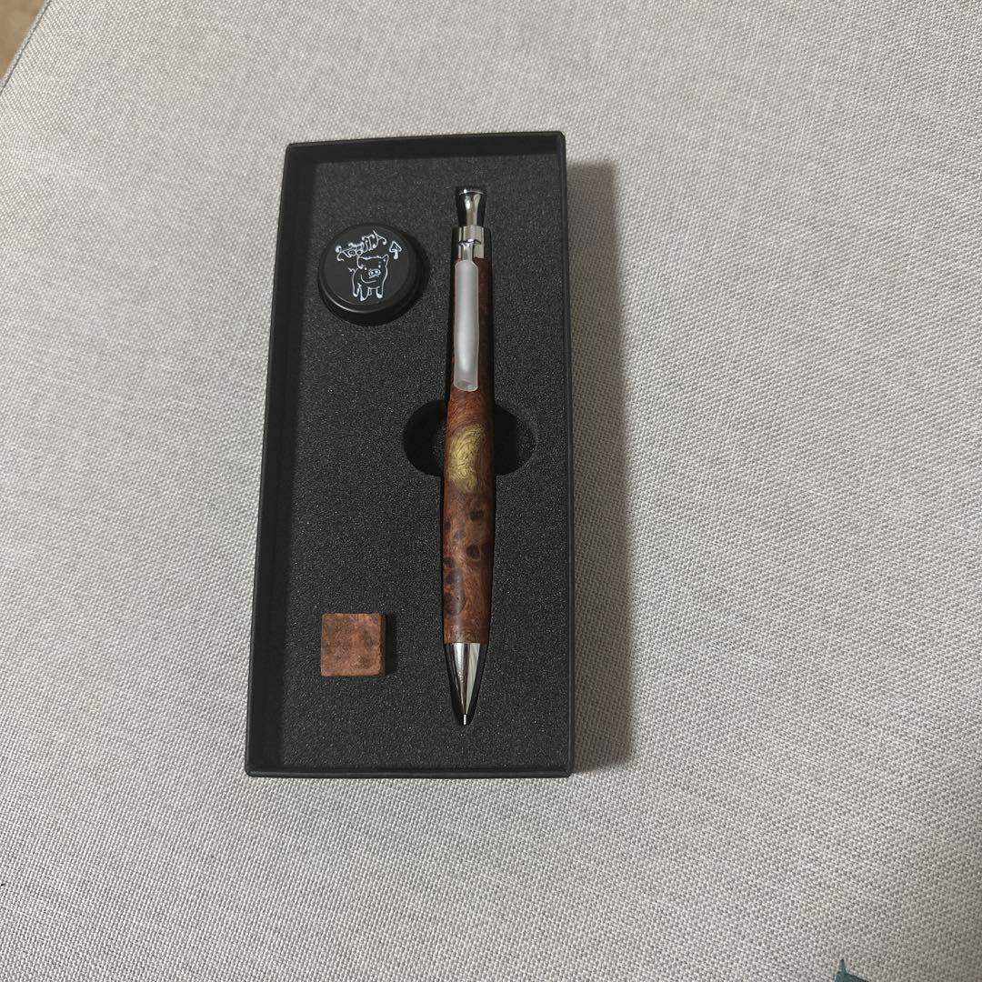 値下げ　美品こぶた工房　極上花梨紅白シャープペン