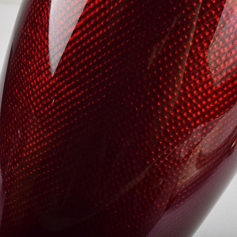 七宝焼　赤透釉　四君子文　花瓶　共箱　M　R9450