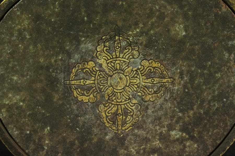 中国美術 銅鍍金黄財寶天王 永楽年製 文字 チベット仏 仏教(HA526)