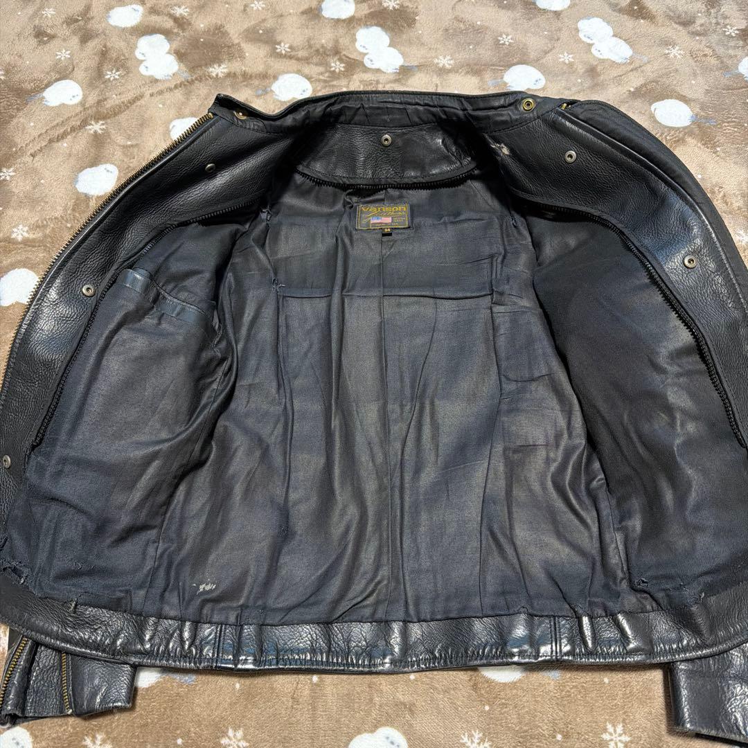 vanson ライダースジャケット シングル レザー Type B 難有