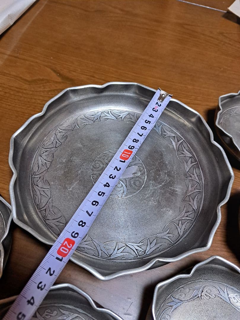 本錫　継山　皿　菓子皿