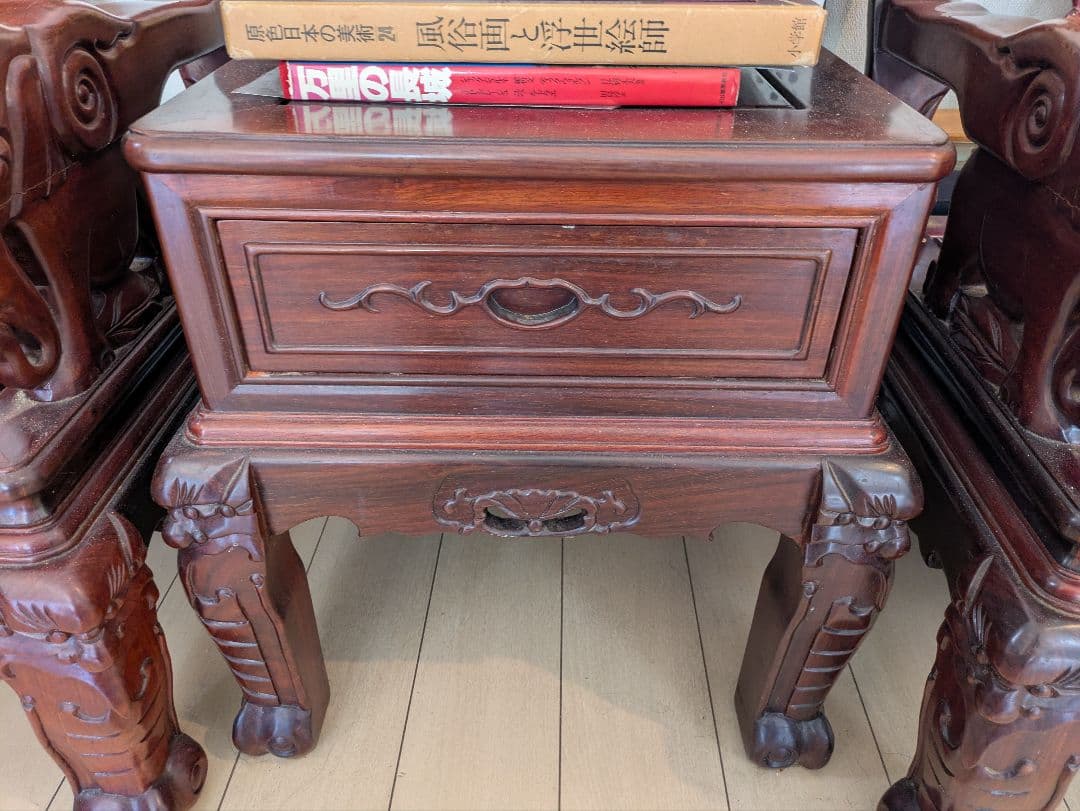 アジアン家具セット 2脚の椅子とテーブル