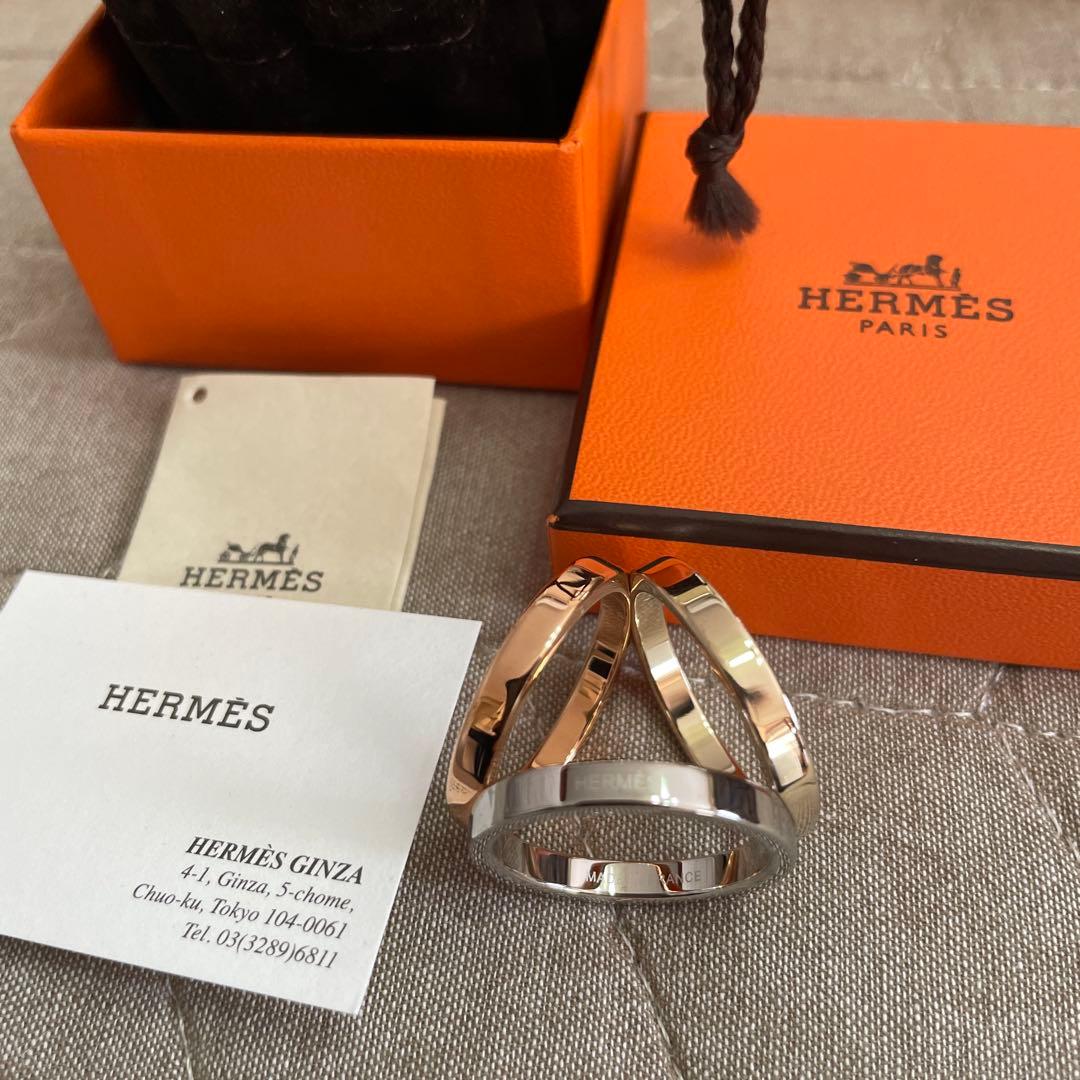 【新品未使用】HERMES エルメス スカーフリング トリオ トリコロール 3色