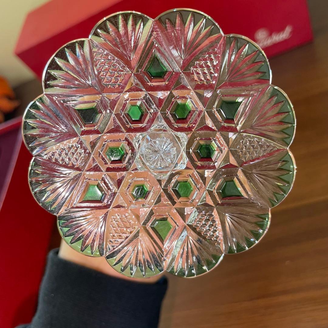 Baccarat バカラ ツァー グラス ワイングラス グリーン 27㎝ 箱付