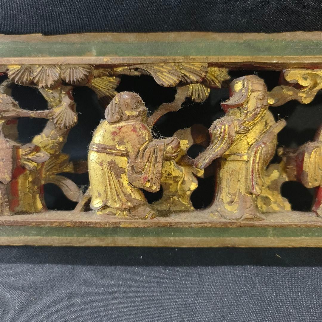 中国清朝骨董 欄間 木彫人物文 古美術 時代物旧家蔵出 蒐集家放出 アンティーク