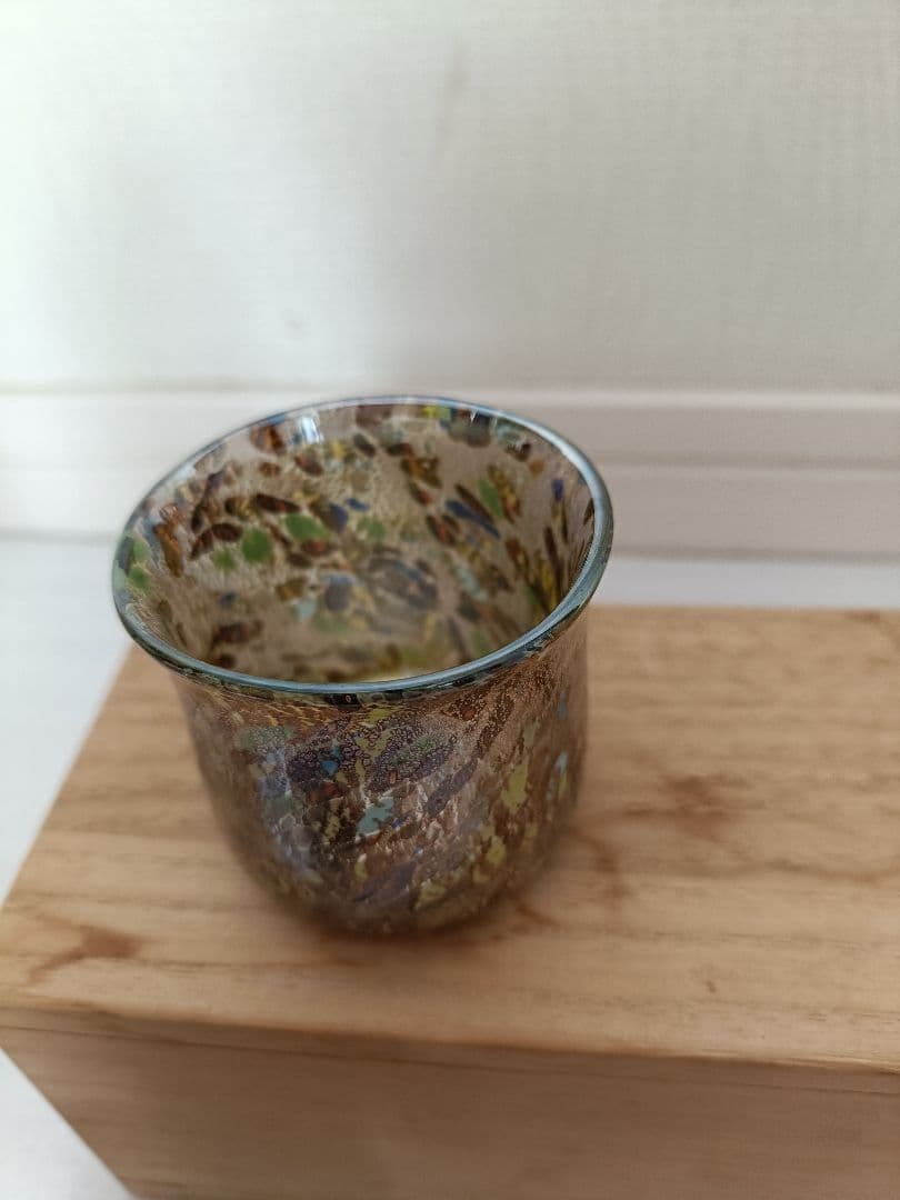 銀彩変ガラス　ぐい呑み5個セット　江副行昭作品