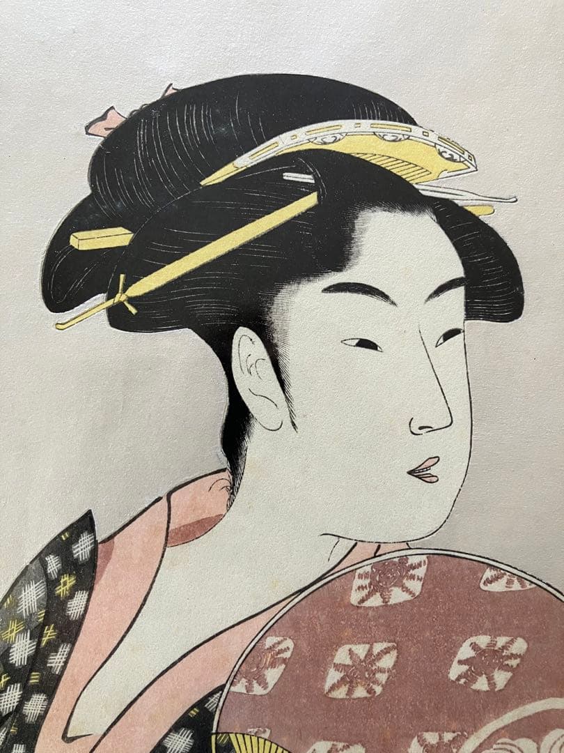 喜多川歌麿　浮世絵版画　寛政の三美人「高島屋おひさ」限定版No168／500