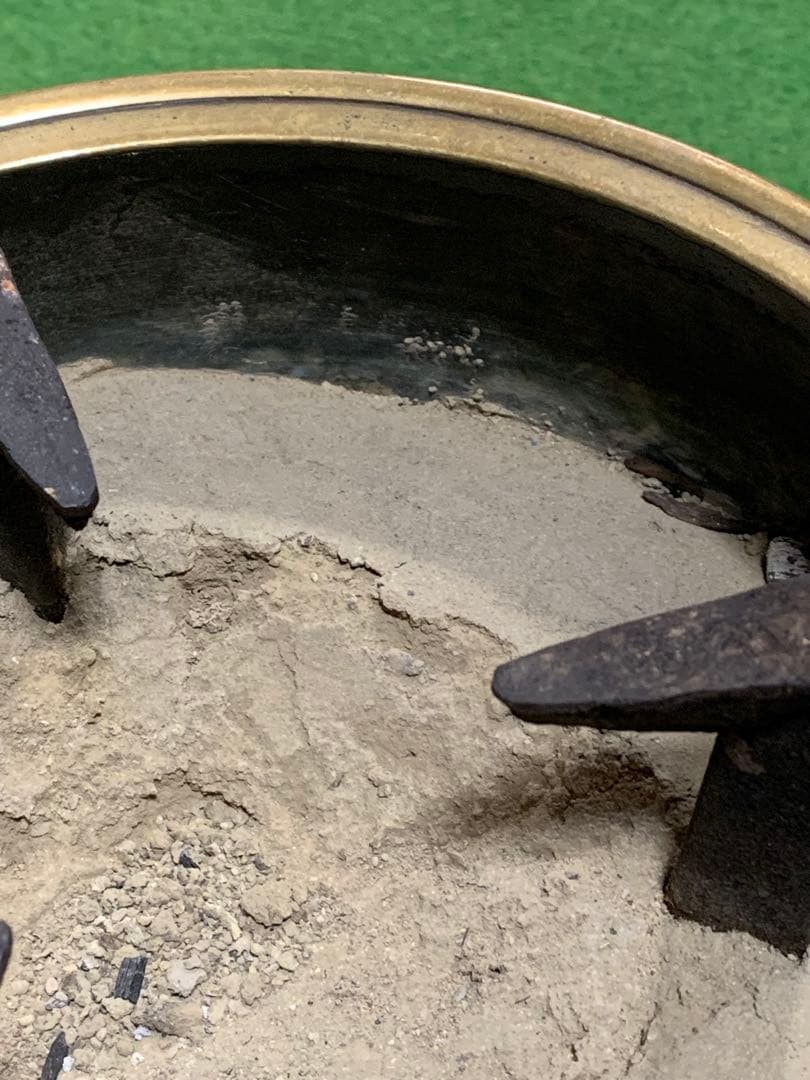 唐金　火鉢　手焙　獅子頭両耳　遊環　灰炉