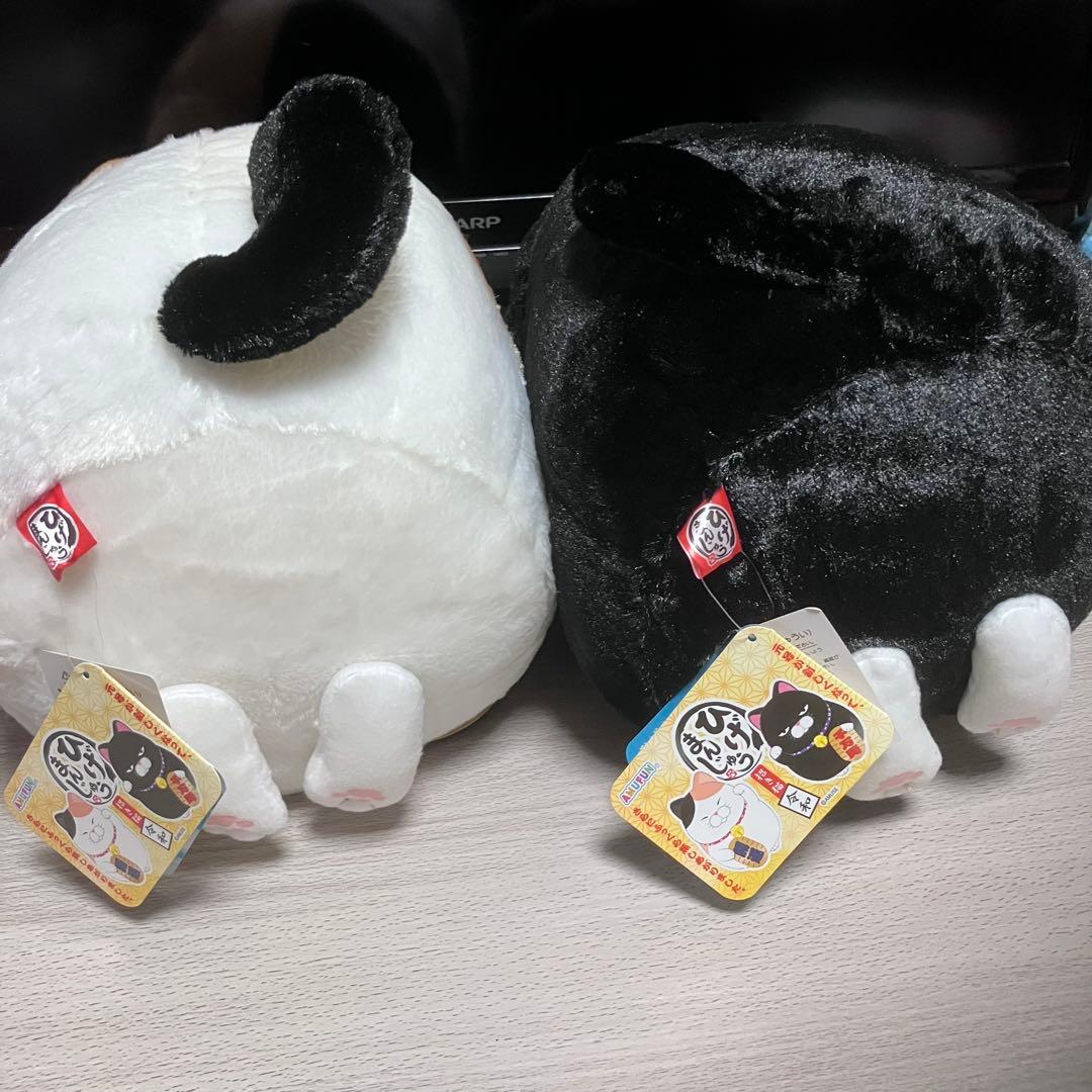 ひげまんじゅう　招き猫　BIGぬいぐるみ 黒豆　みーさま　まねお　まねこ　セット