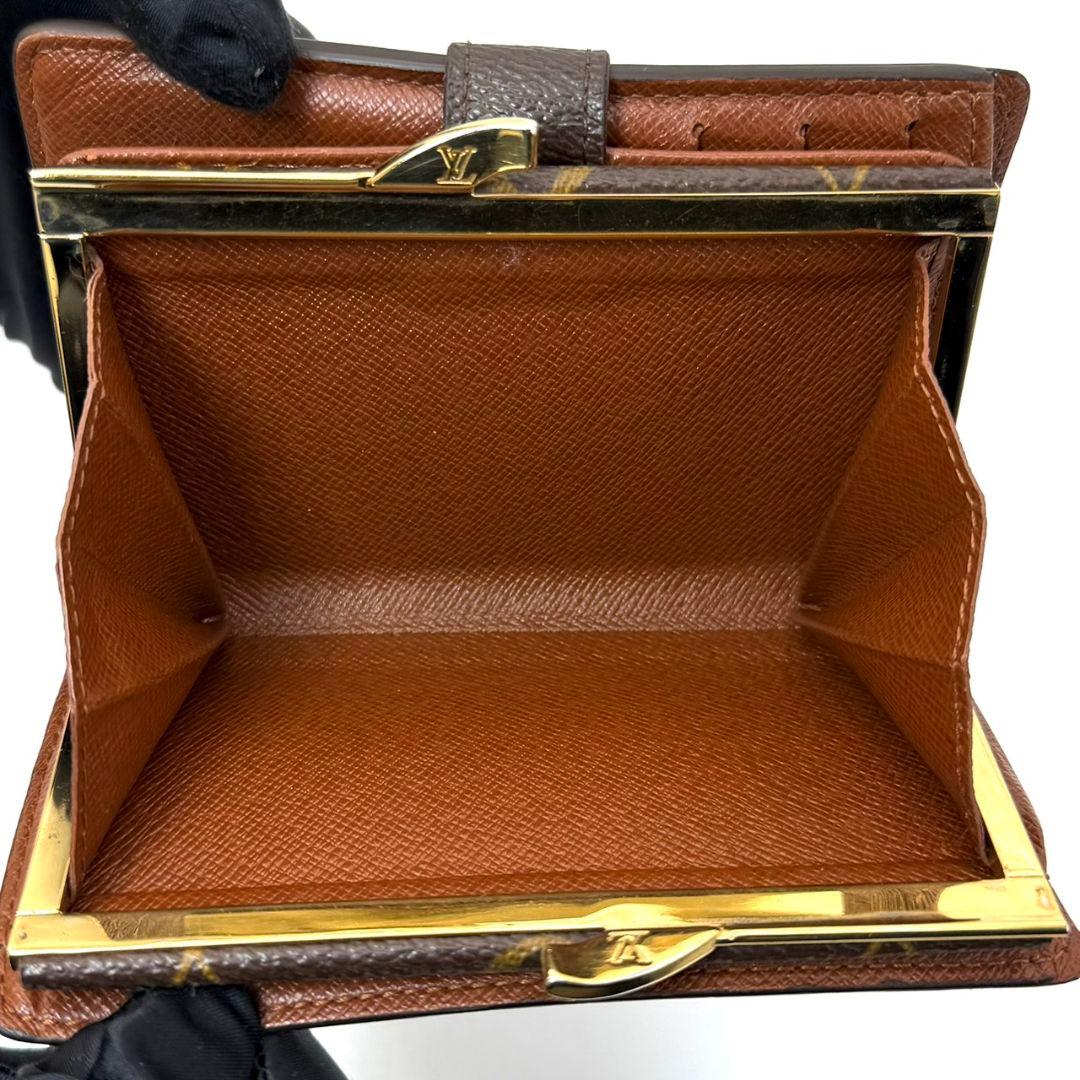 美品 ルイヴィトン モノグラム ポルトモネ ビエ ヴィエノワ がま口 茶 財布