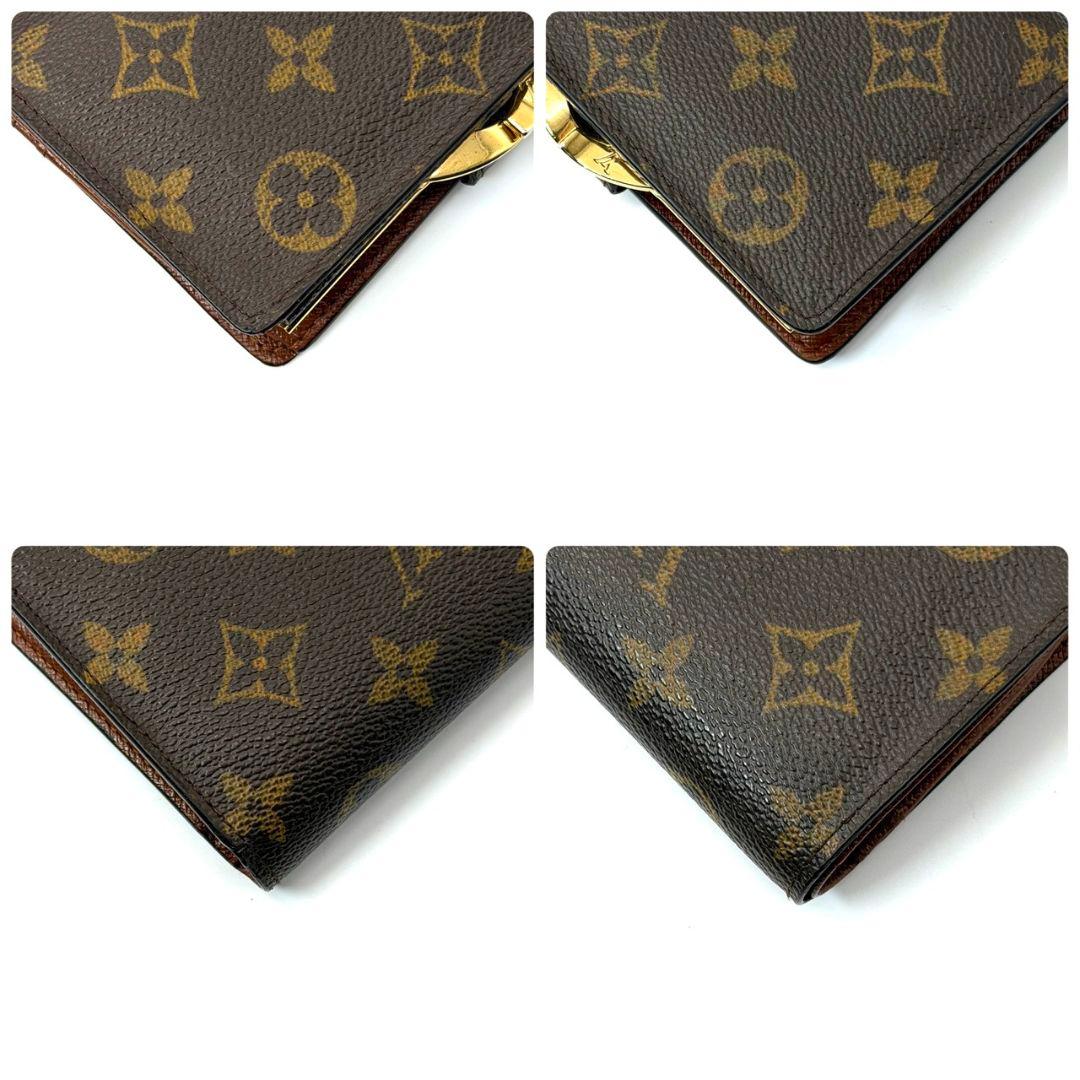 美品 ルイヴィトン モノグラム ポルトモネ ビエ ヴィエノワ がま口 茶 財布
