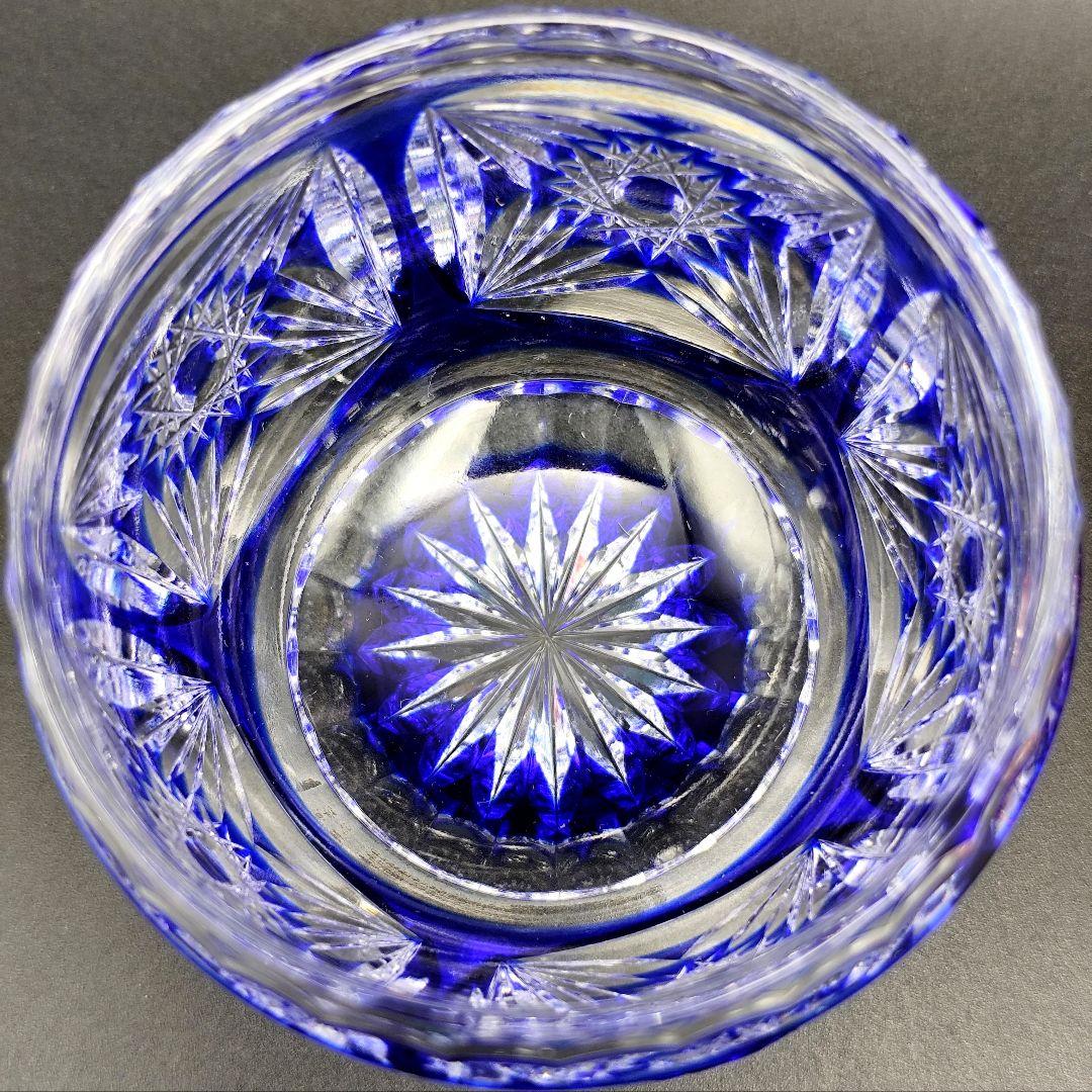 超希少品☆江戸切子 木村泰典 猪口 瑠璃（切子 江戸切子 薩摩切子）