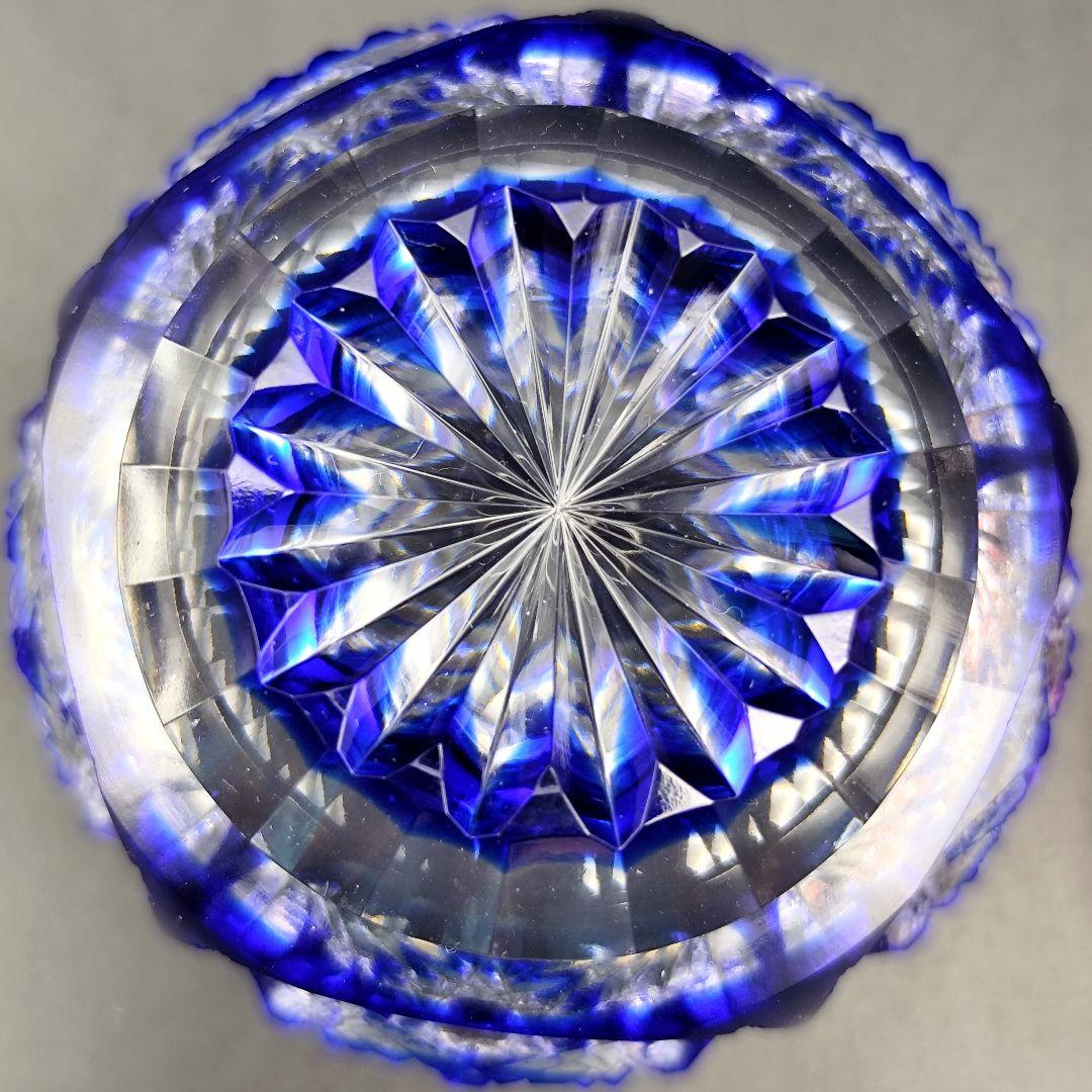 超希少品☆江戸切子 木村泰典 猪口 瑠璃（切子 江戸切子 薩摩切子）