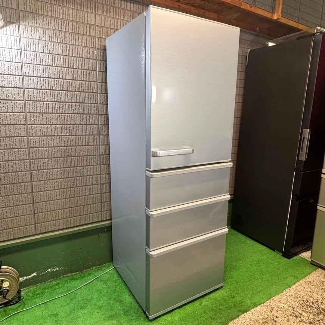 AQUA 355L 冷蔵庫 大容量 スリムタイプ シルバー【地域限定配送無料】