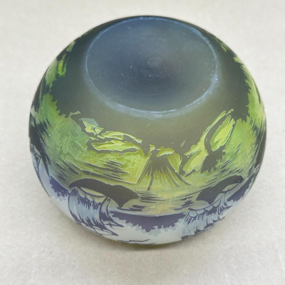 エミールガレ　ボンボニエール　カメオ彫り　被せガラス　高さ8cm