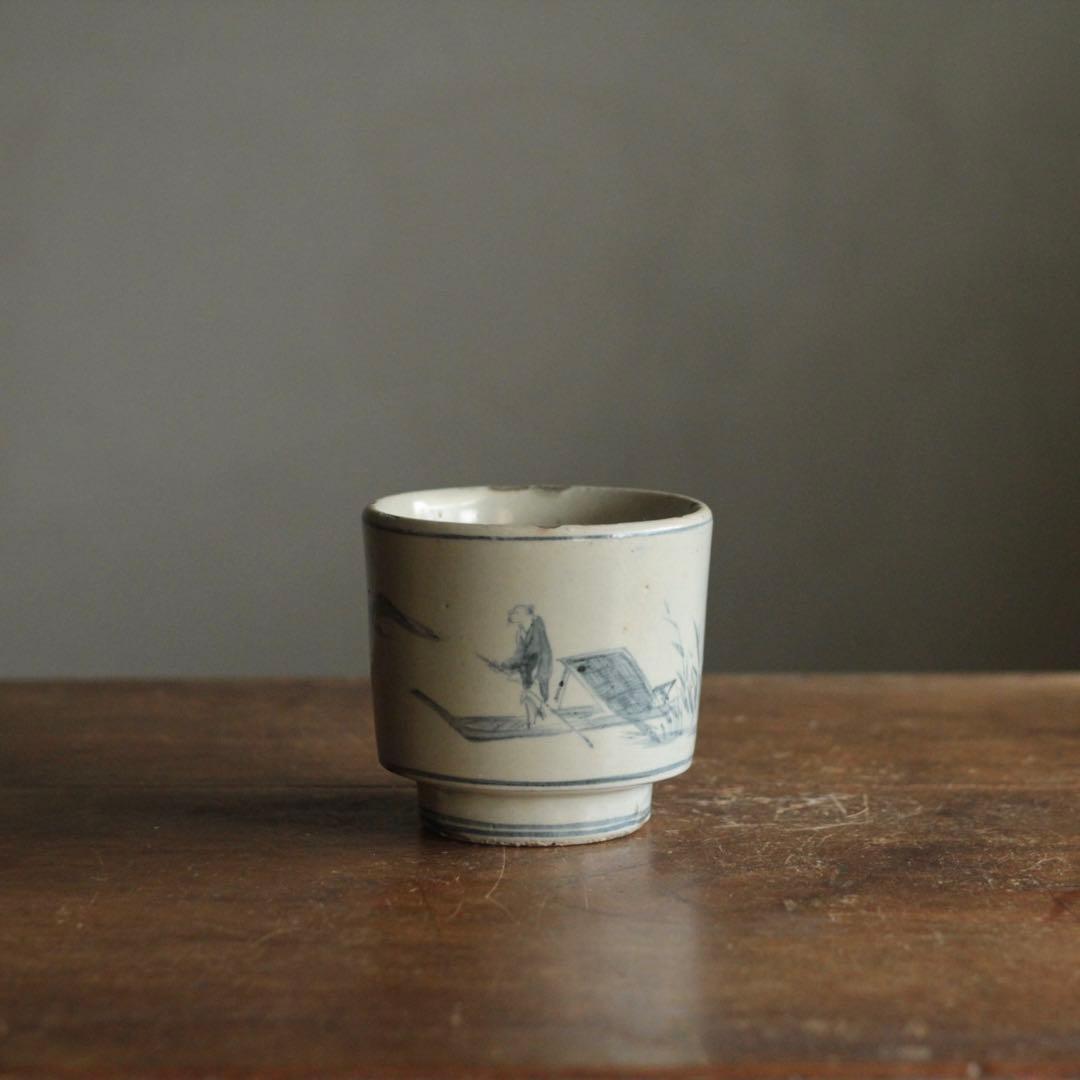 古染付 火入 筒茶碗 茶道具 古美術 中国美術 古道具 アンティーク