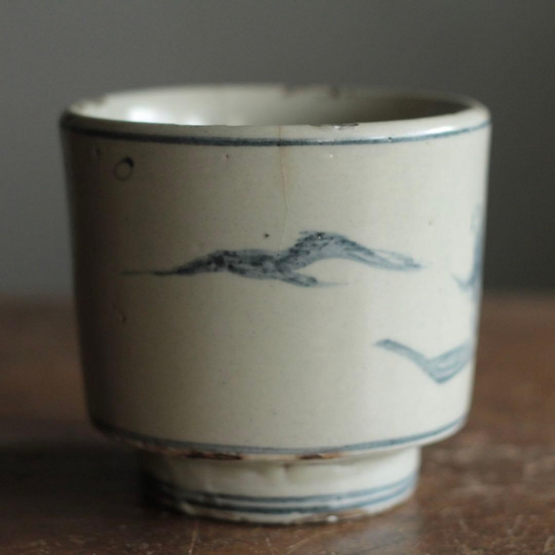 古染付 火入 筒茶碗 茶道具 古美術 中国美術 古道具 アンティーク