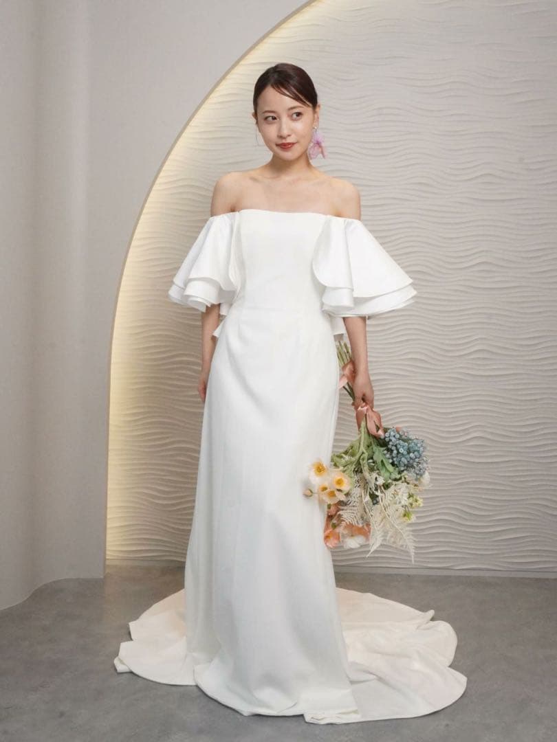 2wayティアードフレアスリーブ スレンダードレス 11号