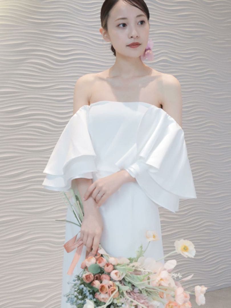 2wayティアードフレアスリーブ スレンダードレス 11号