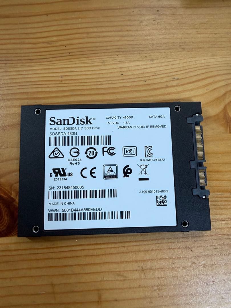 内蔵型SSD WD SanDisk 480GB SSD