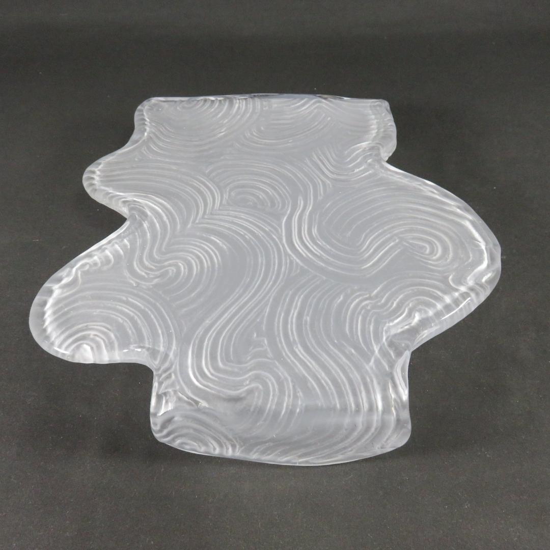 ガラス 皿 飾台 作家物 坂田甚内 2枚 益子