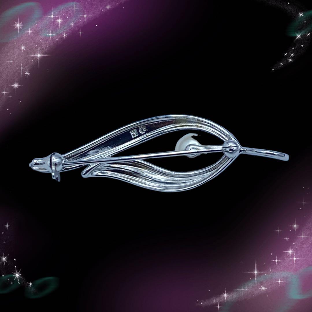 《美品》　タサキ　パール　ブローチ　SV925 （AD409）