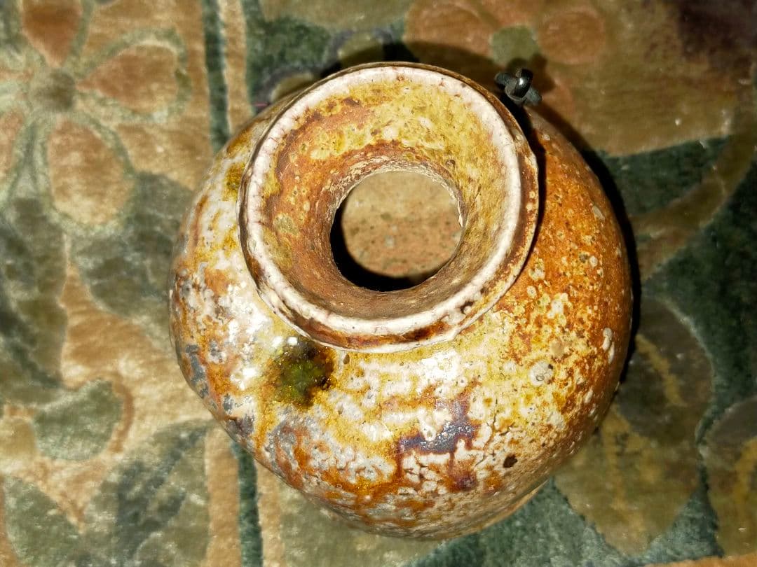 ♥新品♥　信楽焼　蹲る　♥　上田寿方　極上作品　共箱付き　花瓶　花器