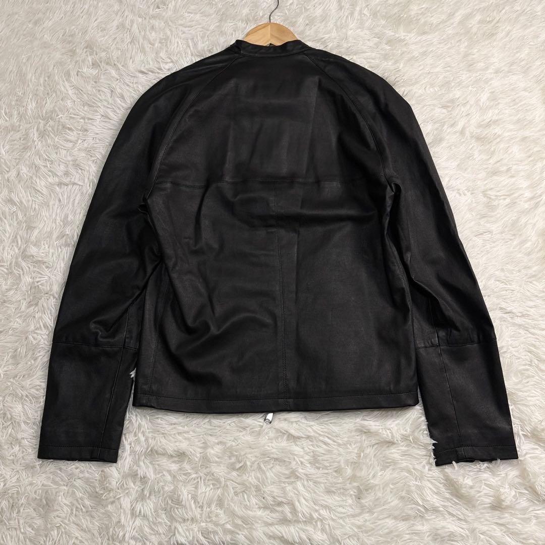 未使用タグ付き エンメティ レザージャケット シングル ライダース ラムレザー