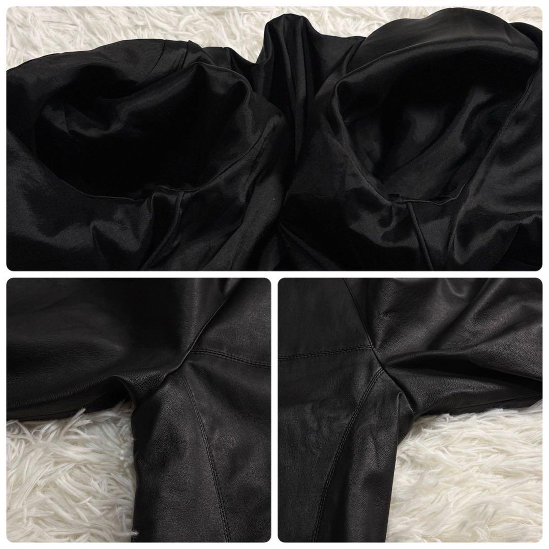 未使用タグ付き エンメティ レザージャケット シングル ライダース ラムレザー