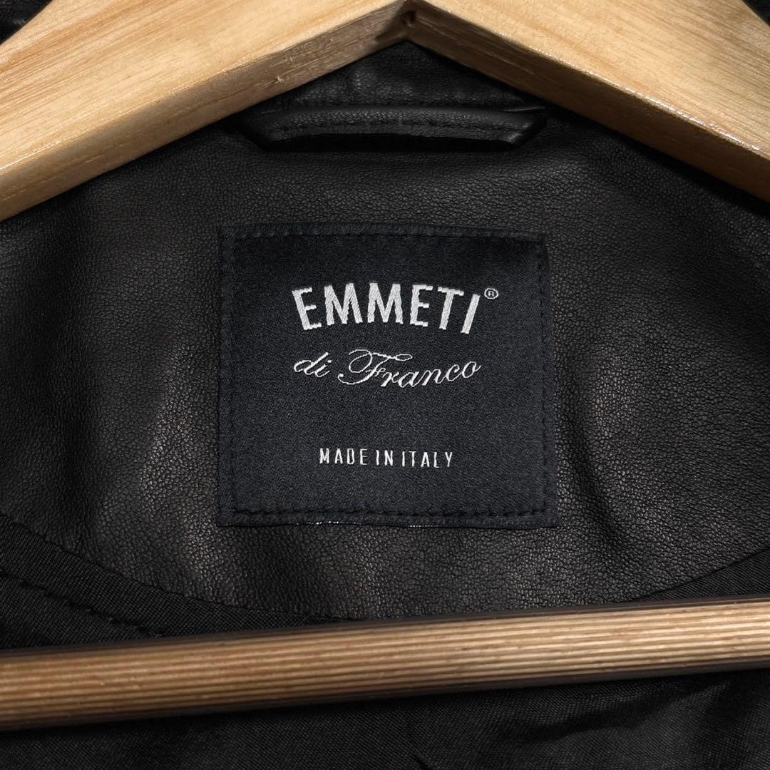 未使用タグ付き エンメティ レザージャケット シングル ライダース ラムレザー