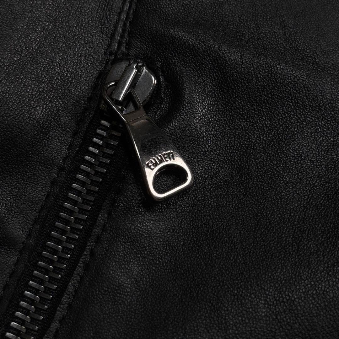 未使用タグ付き エンメティ レザージャケット シングル ライダース ラムレザー