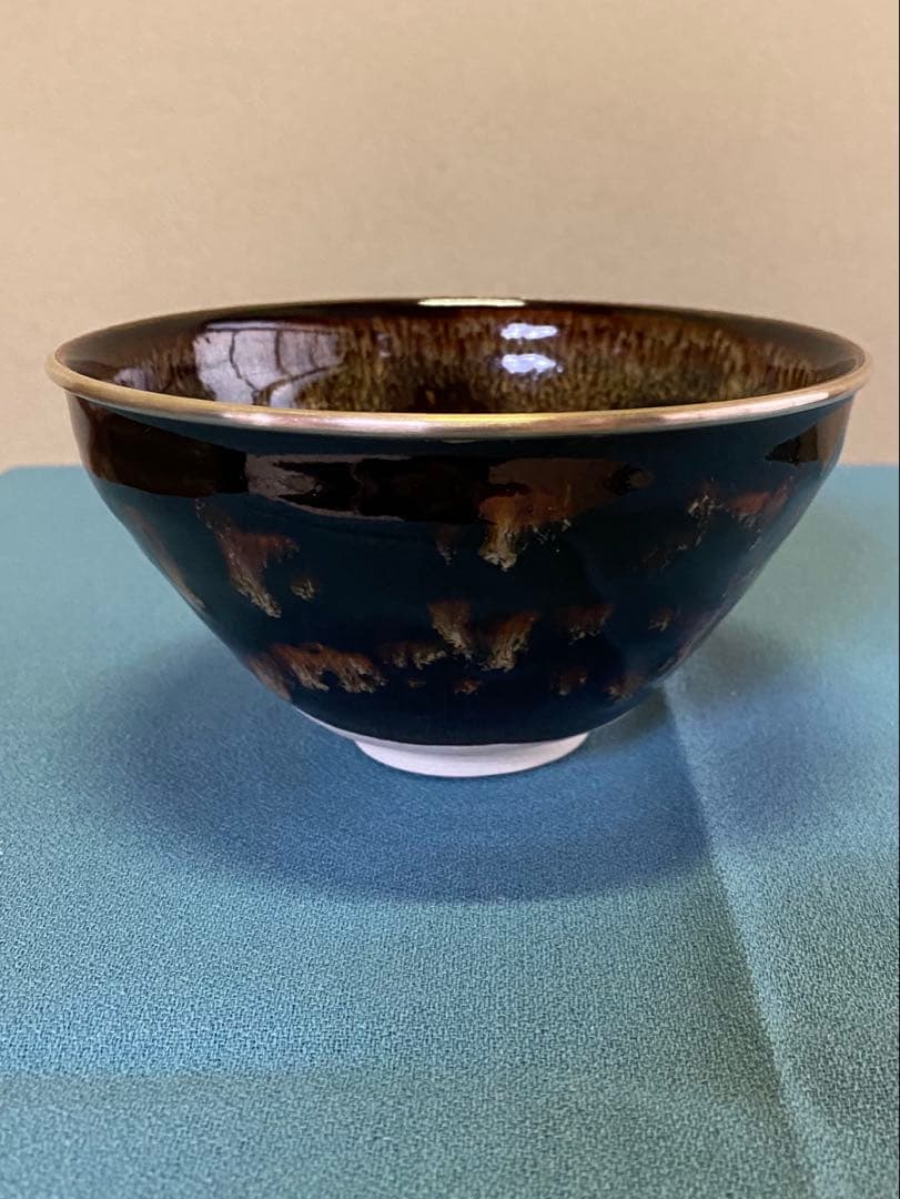 茶道具/茶碗 桶谷定一『玳皮梅花』京都 洛東 清水焼