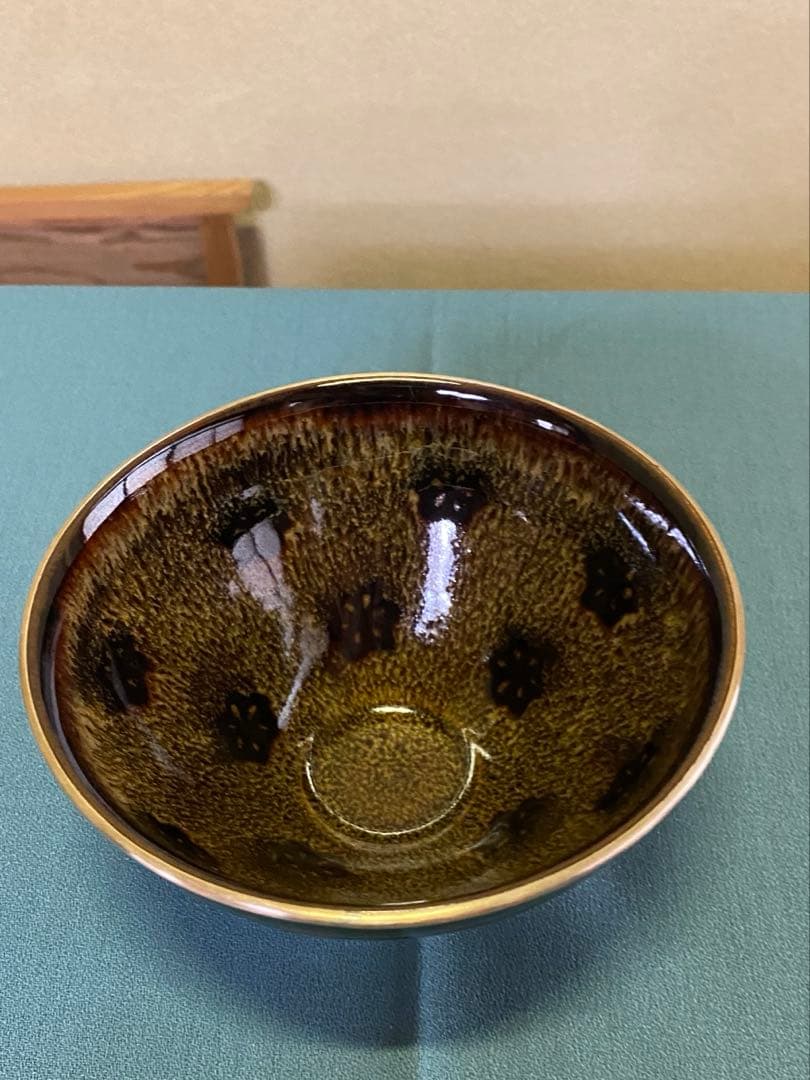 茶道具/茶碗 桶谷定一『玳皮梅花』京都 洛東 清水焼