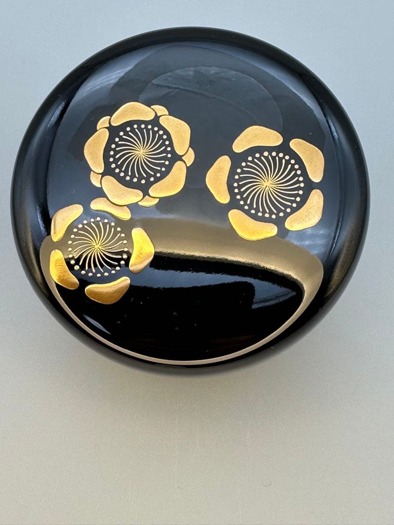 茶道具　棗　岡本康伸　溢れ梅蒔絵