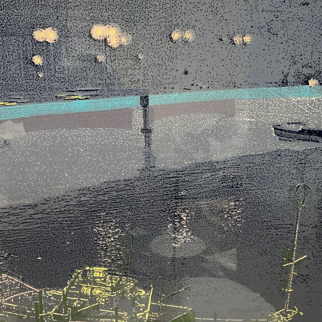 本間武男　シルクスクリーン大版版画　「霧笛II」　P10号　22／250