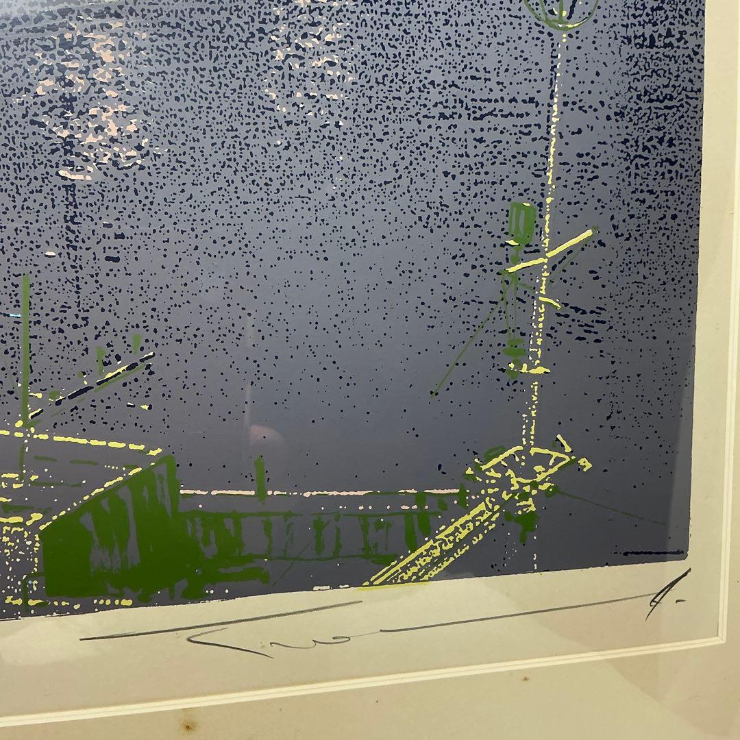 本間武男　シルクスクリーン大版版画　「霧笛II」　P10号　22／250