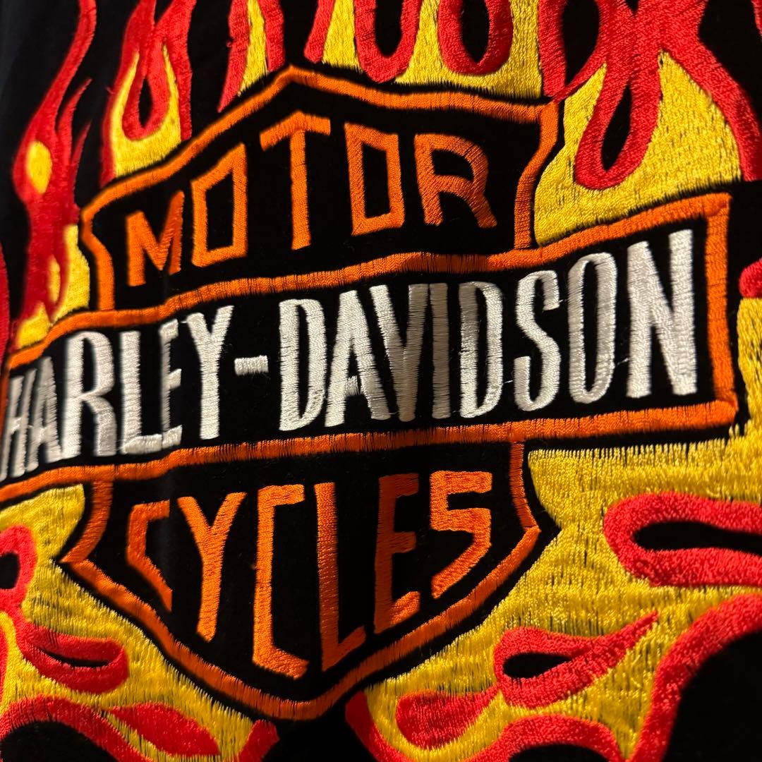 〈レア〉Harley-Davidson フレイム刺繍ベロアジャケット